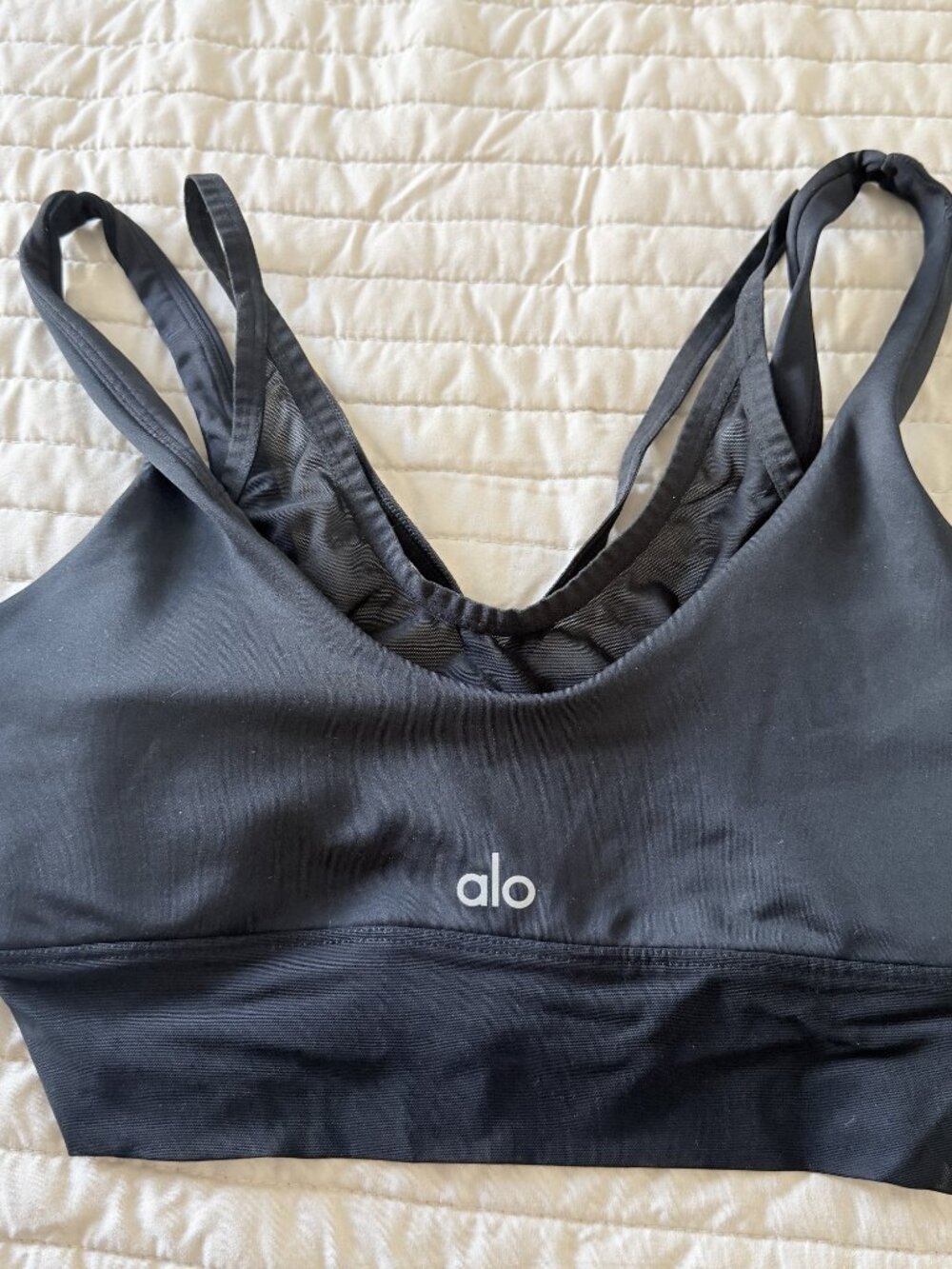 Alo Strappy Longline Sports Bra Black